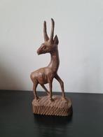 Houtgesneden Antilope / Gazelle Beeldje - Nieuwstaat, Antiek en Kunst, Ophalen of Verzenden
