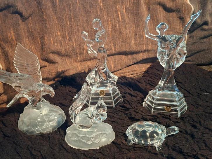 Vijf kristallen beeldjes o.a. RCR Italië ; prijs per stuk, Antiek en Kunst, Antiek | Glas en Kristal, Ophalen of Verzenden