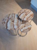 Set van 3 tafeltjes, Minder dan 55 cm, Rond, Nieuw, Glas