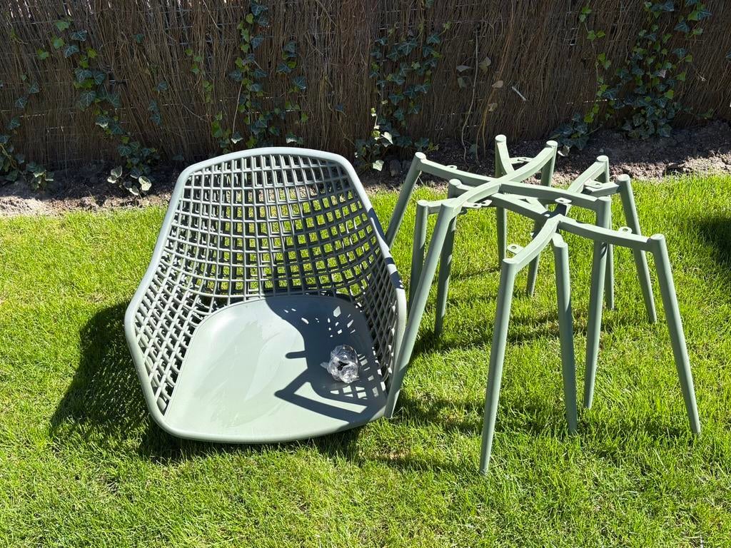 Kuipstoel webbing groen, Ophalen, Gebruikt, Kunststof