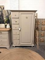 Biedermeier meidenkast linnenkast kledingkast vintage taupe, Ophalen, 105 cm of meer, 100 cm of meer, Nvt