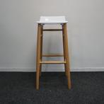 Softline Italia Quid Design Barkruk | Wit | Zithoogte 77 cm, Hout, -, -, 60 tot 90 cm