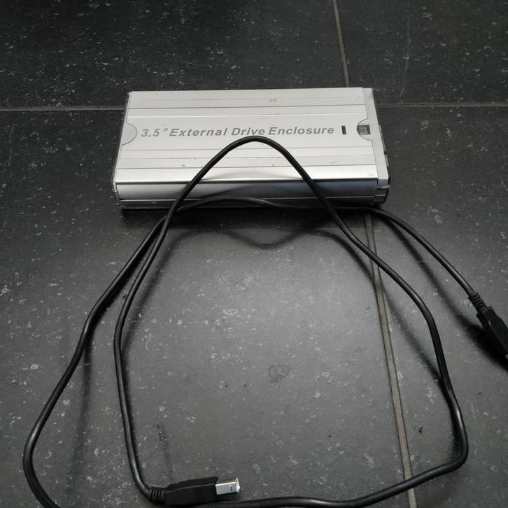 External Drive,3,5",Enclosure,Schijf,Computer,USB 2,voeding, Computers en Software, Harde schijven, Zo goed als nieuw, Desktop