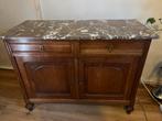 Oude commode met marmeren plaat, Ophalen, Gebruikt, 25 tot 50 cm, Met deur(en)