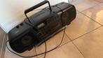 Portable vintagedisc radio dubbel cassette desk, Ophalen, Gebruikt, Transistorradio, Met cd-speler