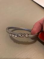 Vintage zilveren slavenarmband klemarmband armband strass, Sieraden, Tassen en Uiterlijk, Overige materialen, Met strass, Ophalen of Verzenden