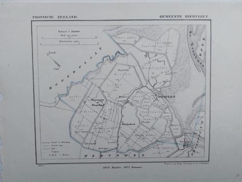 4 / Biervliet Driewegen Roodenhoek Litho uit 1866 J. Kuyper, Antiek en Kunst, Kunst | Litho's en Zeefdrukken, Ophalen of Verzenden