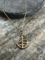 14k gouden ketting met anker hanger | unisex, Ophalen of Verzenden, Nieuw, Goud