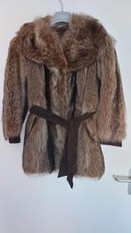 Bever Bontjas met Riem, Maat 38/40 (M), Bruin, Ophalen of Verzenden, Onbekend