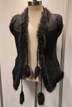 Prachtige dames lammy waistcoat - maat S lamsleer lamsvacht, Ophalen of Verzenden, Zo goed als nieuw, Maat 36 (S), Zwart