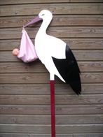 Te Huur:  Ooievaar, Ophalen, Zo goed als nieuw, Versiering, Geboorte of Huwelijk