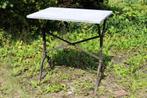 Brocante - Kleine tuintafel met marmeren blad!, Tuin en Terras, Ophalen, Gebruikt