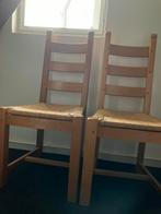 Twee houten stoelen met rieten zitting, Ophalen, Gebruikt, Twee, Bruin
