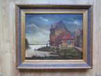 Boerderij aan het water van Ch. Diemer erg mooi schilderij o, Ophalen of Verzenden