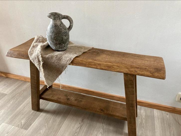 Nieuw gemaakt EIKENHOUTEN sidetable - schaaldeel, Huis en Inrichting, Tafels | Sidetables, Nieuw, 25 tot 50 cm, 50 tot 100 cm