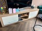 TV Meubel - Licht Hout & Wit, Ophalen, Kunststof, Gebruikt, 100 tot 150 cm