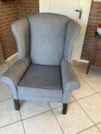 Oorfauteuil blauw (van oorsprong v d Bijenkorf)., Huis en Inrichting, Fauteuils, Ophalen, Gebruikt, 75 tot 100 cm, 75 tot 100 cm