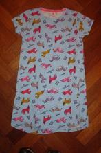 Hema tricot nachtpon pyjama jurk, blauw zebra, maat 146/152, Nacht- of Onderkleding, Meisje, Ophalen of Verzenden, Zo goed als nieuw