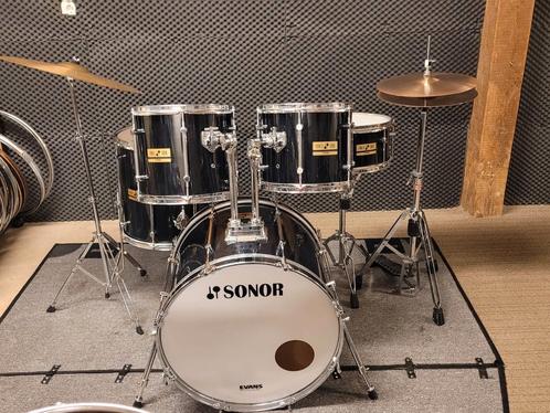 Sonor Force 1000 set, compleet met bekkenset., Muziek en Instrumenten, Drumstellen en Slagwerk, Gebruikt, Sonor, Ophalen