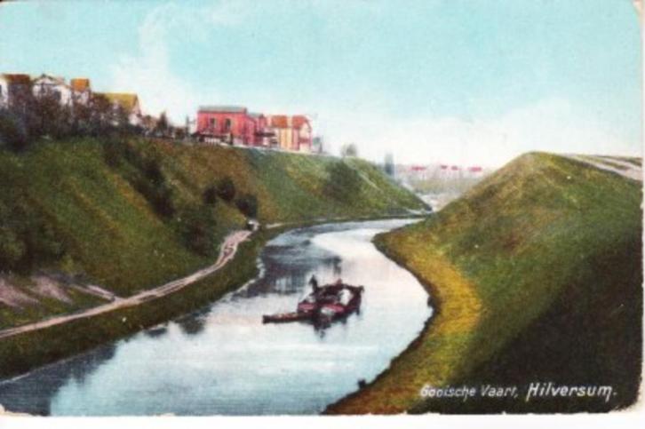 HILVERSUM,- Gooische Vaart. Hoeken sleets. 18-10, Verzamelen, Ansichtkaarten | Nederland, Gelopen, Noord-Holland, Voor 1920, Verzenden