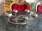 Kandelaar, waxinelichthouder, chroom, vintage, MCM, Huis en Inrichting, Woonaccessoires | Kandelaars en Kaarsen, Ophalen, Metaal