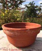 Oud Hollandse en Italiaanse terracotta bloempotten, Tuin en Terras, Bloempotten, Gebruikt, Rond, Minder dan 40 cm, Terracotta