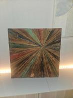 3D wanddecoratie Cancun - 70x70 teakhout kunst, Antiek en Kunst, Kunst | Schilderijen | Abstract, Ophalen of Verzenden