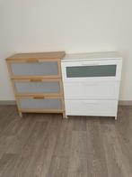 Twee ladekasten, Huis en Inrichting, Kasten | Ladekasten, Ophalen, Gebruikt, 50 tot 100 cm, 3 of 4 laden