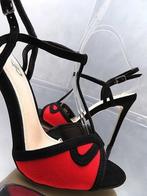 Elegante Zwarte/Rode dansschoenen met naaldhakken - Maat 37, Gogo Shoes, Zwart, Ophalen of Verzenden, Zo goed als nieuw