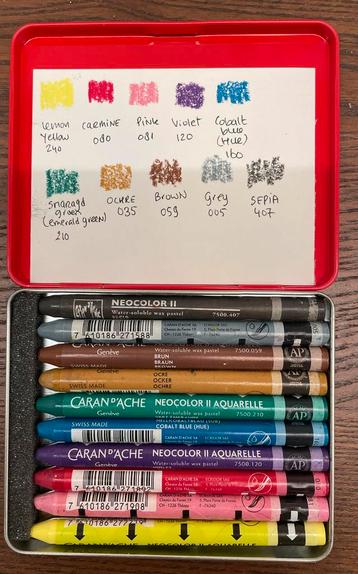 Neocolor II 10 Kleuren - Wateroplosbaar in blikje beschikbaar voor biedingen