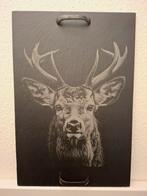 Dienblad leisteen met hert 37 cm, Ophalen of Verzenden, Zo goed als nieuw, Rechthoekig, Overige materialen