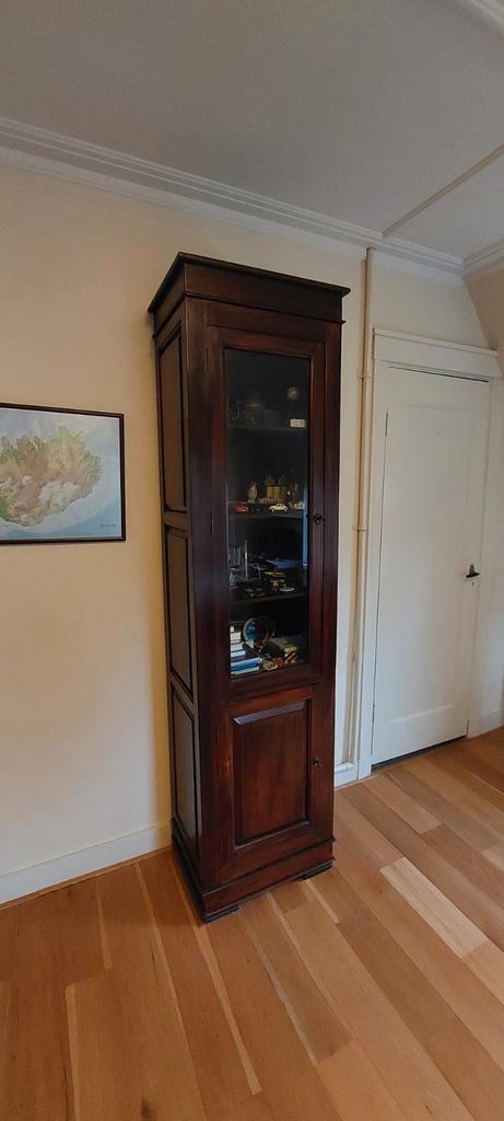 Antieke vitrinekast met glazen deur, Antiek en Kunst, Antiek | Meubels | Kasten, Ophalen