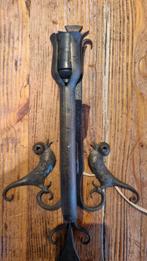 Gietijzeren lamphouder met vogels, Ophalen of Verzenden, Gebruikt, Metaal, Vintage
