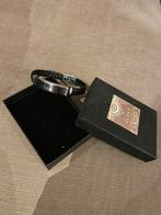 Herenarmband 20 cm gevlochten leer, Ophalen of Verzenden, Zo goed als nieuw