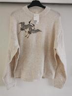 H&M zachte trui met borduursel mt. S/M, H&M, Verzenden, Beige, Nieuw