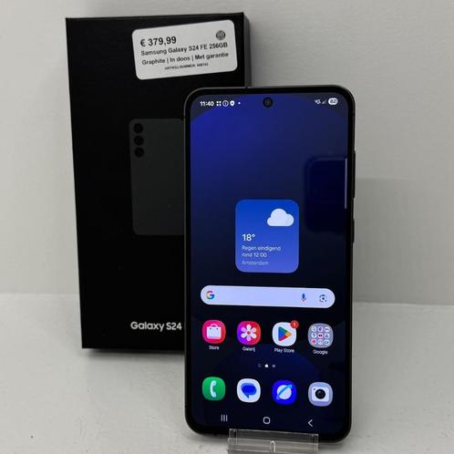 Samsung Galaxy S24 FE 256GB Graphite | In doos | Met garanti, Telecommunicatie, Mobiele telefoons | Samsung, Zo goed als nieuw