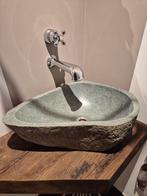 Ovale waskom riviersteen, Ophalen, Minder dan 25 cm, Wasbak of Wastafel, Minder dan 100 cm