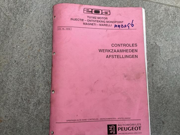 Peugeot 205 TU1MZ Injectie Werkplaats Documentatie, Auto diversen, Handleidingen en Instructieboekjes, Ophalen of Verzenden