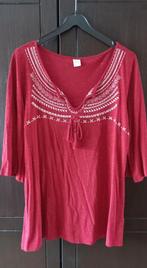 Ms Mode rood shirt met driekwart mouw maat L, Maat 42/44 (L), Ophalen of Verzenden, Zo goed als nieuw, Lange mouw