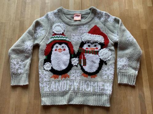 Kersttrui kerst trui gebreid grijs pinguïns pinguins maat 98, Kinderen en Baby's, Kinderkleding | Maat 98, Gebruikt, Jongen of Meisje