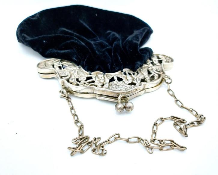 Zilveren tasbeugel, verloren zoon, H. Hooijkaas, 1921, Antiek en Kunst, Antiek | Goud en Zilver, Zilver, Verzenden