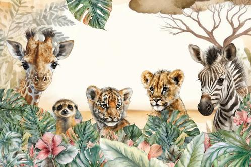 Baby Jungle dieren behang Tijger premium VINYL Muurdeco4kids, Kinderen en Baby's, Kinderkamer | Inrichting en Decoratie, Nieuw