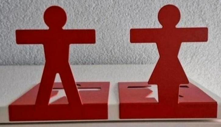 Twee Rode metalen Boekensteunen Paul Baars, Huis en Inrichting, Kasten | Boekenkasten, Zo goed als nieuw, Ophalen of Verzenden