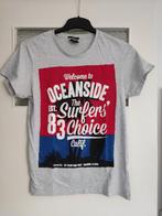 Smog grijs heren shirt met zomerse print bedrukking, Kleding | Heren, Maat 48/50 (M), Zo goed als nieuw, Grijs, Smog