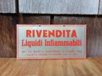 Waarschuwingsbord ITALIË industrieel vintage brandweer 1934, Ophalen of Verzenden, Gebruikt