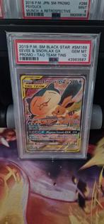 2019 SM Black Star Eevee & Snorlax GX Tag team PSA 10, Ophalen of Verzenden, Nieuw, Losse kaart