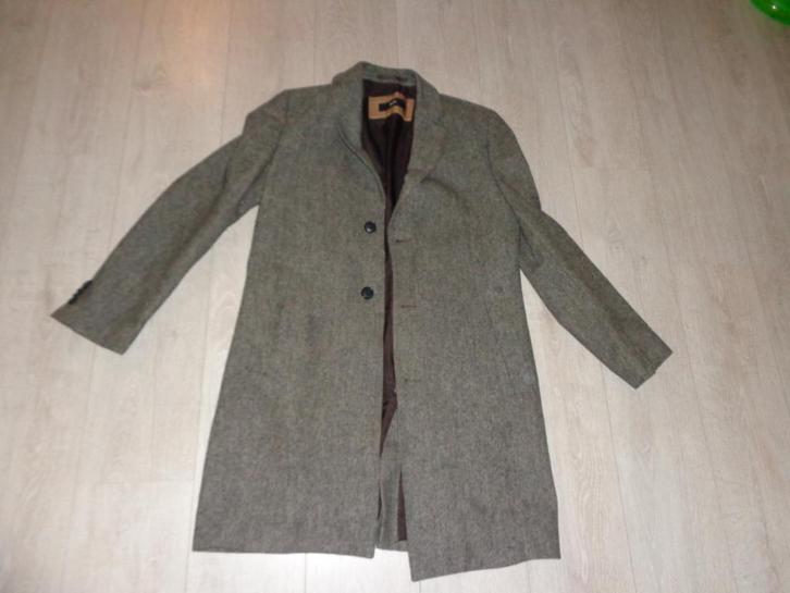 grijze wollen herentussenmantel van Hugo Boss, maat 50, Kleding | Heren, Jassen | Winter, Zo goed als nieuw, Maat 48/50 (M), Grijs