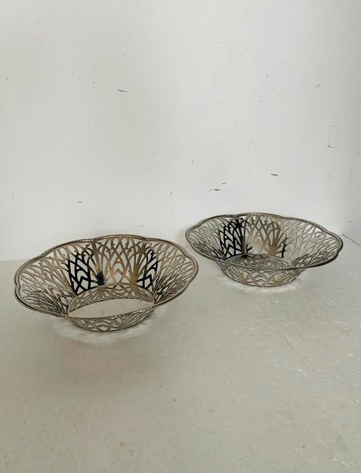Alessi Italy RVS broodmandjes (2), Huis en Inrichting, Woonaccessoires | Schalen en Manden, Gebruikt, Mand, Rond, Overige materialen