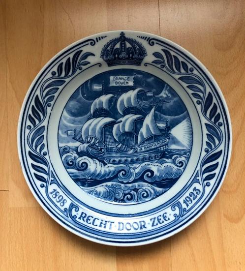 Herdenkingsbord zilveren regeringsjubileum Wilhelmina, Antiek en Kunst, Antiek | Wandborden en Tegels, Ophalen of Verzenden