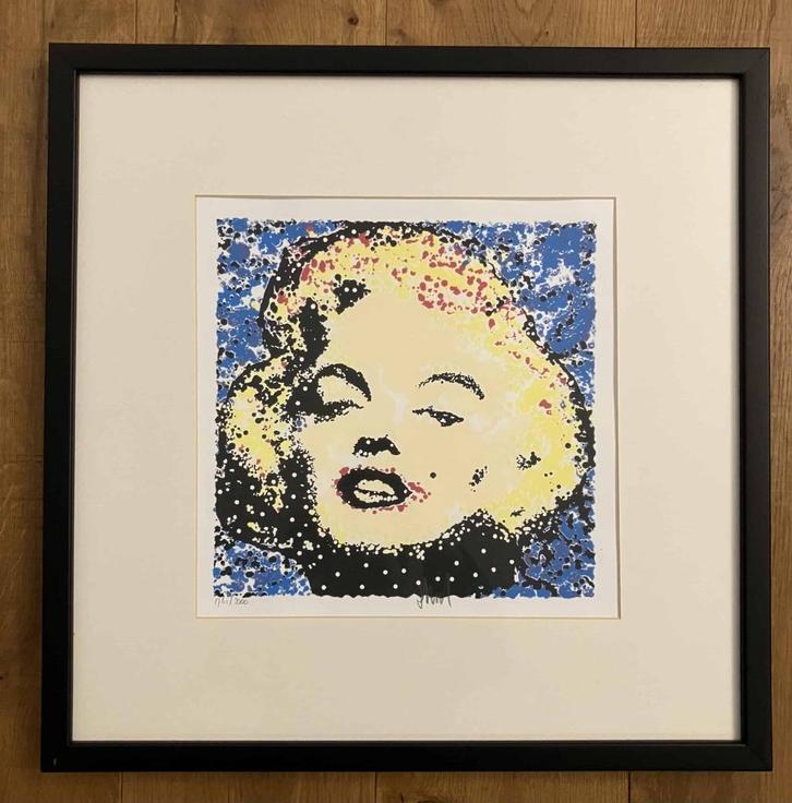 Marilyn Monroe zeefdruk (blauw) van kunstenaar Ad van Hassel, Antiek en Kunst, Kunst | Litho's en Zeefdrukken, Ophalen of Verzenden